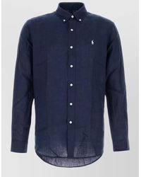 Polo Ralph Lauren - Linen Shirt Long Sleeves Button Collar - Lyst