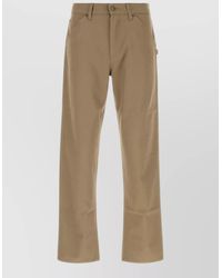 Burberry - Straight Leg Cotton Pants Belt Loops Pockets - Lyst