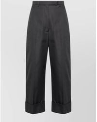 Thom Browne - High-Rise Straight-Leg Cropped Trousers - Lyst