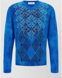 Kiko Kostadinov - Wool V-Neck Jacquard-Knit Sweater - Lyst