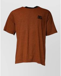 Dolce & Gabbana - Cotton Logo-Embroidered Crew-Neck T-Shirt - Lyst