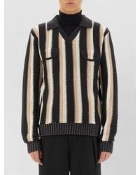 Sasquatchfabrix. - Striped V Neck Long Sleeve Shirt - Lyst