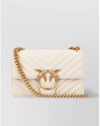 Pinko - Foldover Quilted Shoulder Bag With Chain Strap - Lyst