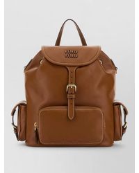 Miu Miu - Backpack Adjustable Straps Top Handle Pockets - Lyst