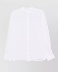120% Lino - Slim Fit Shirt Lightweight Fabric Mandarin Collar - Lyst