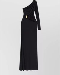 Elisabetta Franchi - Viscose Asymmetric One-Shoulder Cutout Evening Gown - Lyst