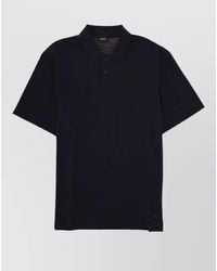 BOSS - Polo Collar Short Sleeve Knit Top - Lyst