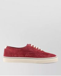 Brunello Cucinelli - Suede Lace Up Low Top Sneakers - Lyst
