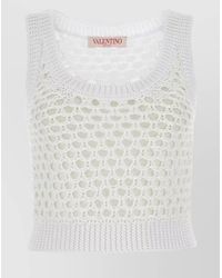 Valentino Garavani - Mesh Cropped Tank Top - Lyst
