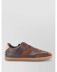 Tod's - Cassetta Lace Up Leather Suede Sneakers - Lyst
