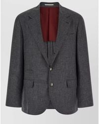 Brunello Cucinelli - Canvas Blazer Tailored Notch Lapel Design - Lyst