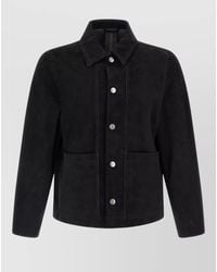Giorgio Brato - Fiore Suede Jacket Collared Design Pockets - Lyst
