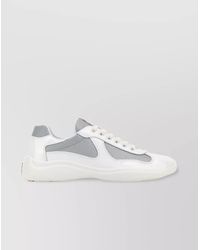 Prada - Two-Tone Leather And Fabric America S Cup Sneakers - Lyst