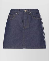 adidas - High Waist Denim Skirt Midi Length - Lyst