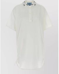 Prada - Poplin Polo Dress - Lyst