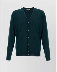 John Smedley - Merino Wool Long-Sleeve Cardigan - Lyst