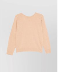 Maison Margiela - Wool Fine-Knit V-Back Crew-Neck Jumper - Lyst