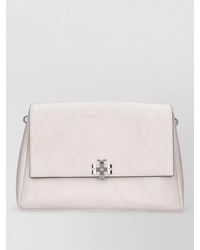 Tory Burch - Quilted Shoulder Clutch Bag Metal Hardware Strap - Lyst