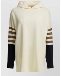 Max Mara - Virgin Wool Sweater Hood Striped Sleeves - Lyst