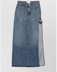Coperni - Denim High-Rise Side-Split Knee-Length Skirt - Lyst