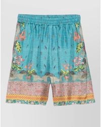 Pierre Louis Mascia - Floral-Print Silk Knee-Length Shorts - Lyst