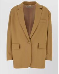 Max Mara - Stretch Cotton Single-Breasted Blazer - Lyst