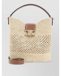 Celine - Louise Medium Raffia Bucket Shoulder Bag - Lyst