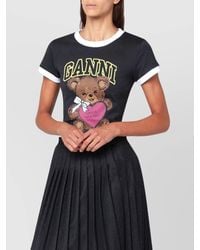 Ganni - T-Shirt With Colorful Print - Lyst