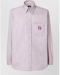 Fendi - Cotton Oxford Comfort-Fit Long-Sleeve Shirt - Lyst