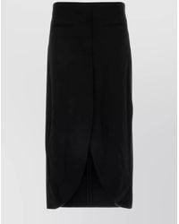 Courreges - High-Waisted Midi Skirt With Overlapping Front Detail - Lyst