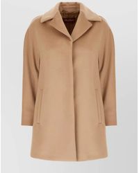 Max Mara - Longline Coat With Notched Lapels And Front Pockets - Lyst