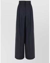 Max Mara - High Waist Pleated Wool Tailored Pants - Lyst