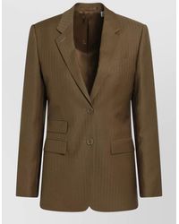 Burberry - Single Breasted Jacket Notch Lapel Design - Lyst
