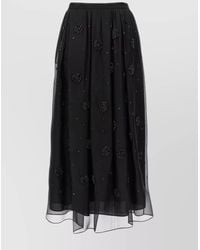 Max Mara - Silk High-Rise Midi Skirt - Lyst