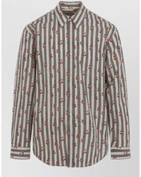 Dries Van Noten - Caper Striped Floral Cotton Shirt - Lyst