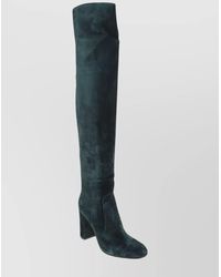 Gianvito Rossi - Suede Block Heel Over-The-Knee Boots - Lyst