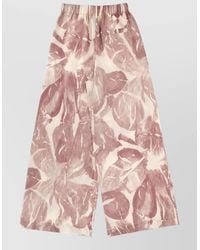 Alysi - Silk Pants Wide Leg Floral Pattern - Lyst