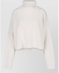 Lisa Yang - High Neck Cropped Lightweight Long Sleeve Top - Lyst