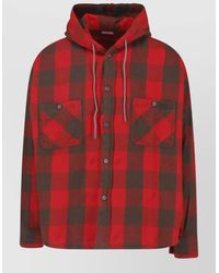 DIESEL - Cotton Checked Hooded Shirt Jacket - Lyst