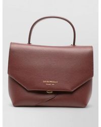 Emporio Armani - Leather Shoulder Bag Structured Top Handle Strap - Lyst