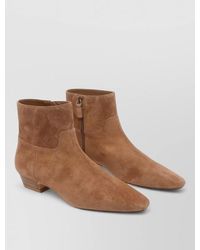 Stuart Weitzman - Pointed Toe Suede Finish Ankle Booties - Lyst
