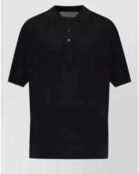 Golden Goose - Ribbed Knit Polo Shirt - Lyst
