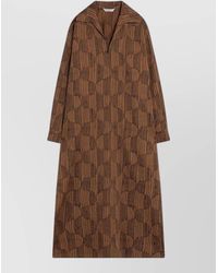 Max Mara - Geometric Pattern Dress Long Sleeves Maxi - Lyst