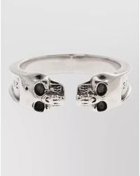 McQueen - Twin Skull Band Ring Engraved Design - Lyst