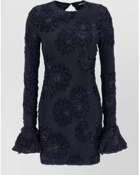 ROTATE BIRGER CHRISTENSEN - 3D Floral-Embellished Mesh Mini Dress - Lyst
