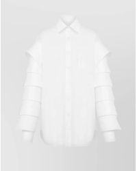 Moschino - Flared Collared Shirt With Unique Sleeve Design - Lyst