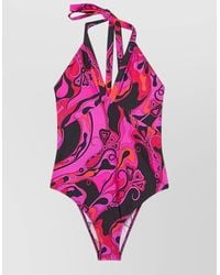 PUCCI - Orchidee Print One Piece Swimsuit Halterneck - Lyst