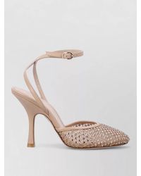 Stuart Weitzman - Crystal Ankle Strap Sandal Pump - Lyst
