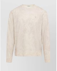 Etro - Wool Floral-Print Knitted Crewneck Jumper - Lyst