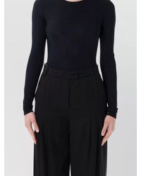 MM6 by Maison Margiela - Body Logo Stretch Jersey Long Sleeves - Lyst